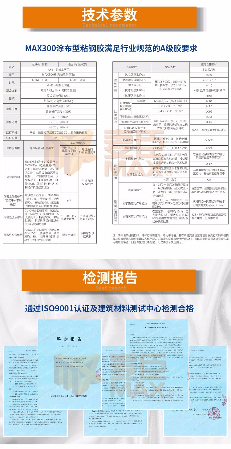 涂布型粘鋼膠檢測報告